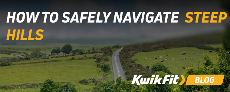 A landscape with a steep road in the middle